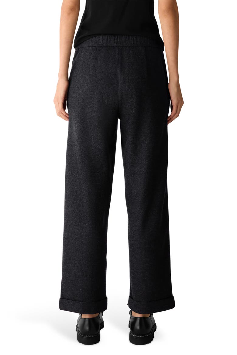 High Waist Ankle Straight Leg Wool Pants, Alternate, color, CHARCOAL