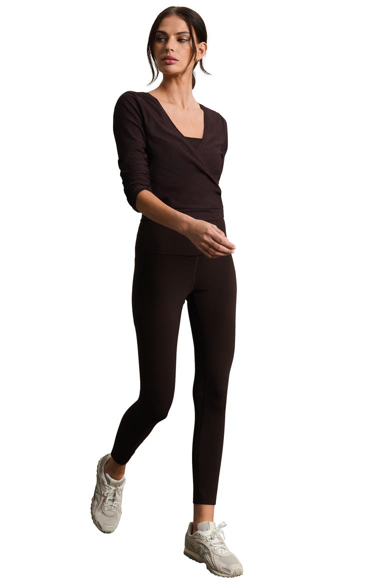 Atmosphere Wrap Top, Alternate, color, DARK ESPRESSO HEATHER