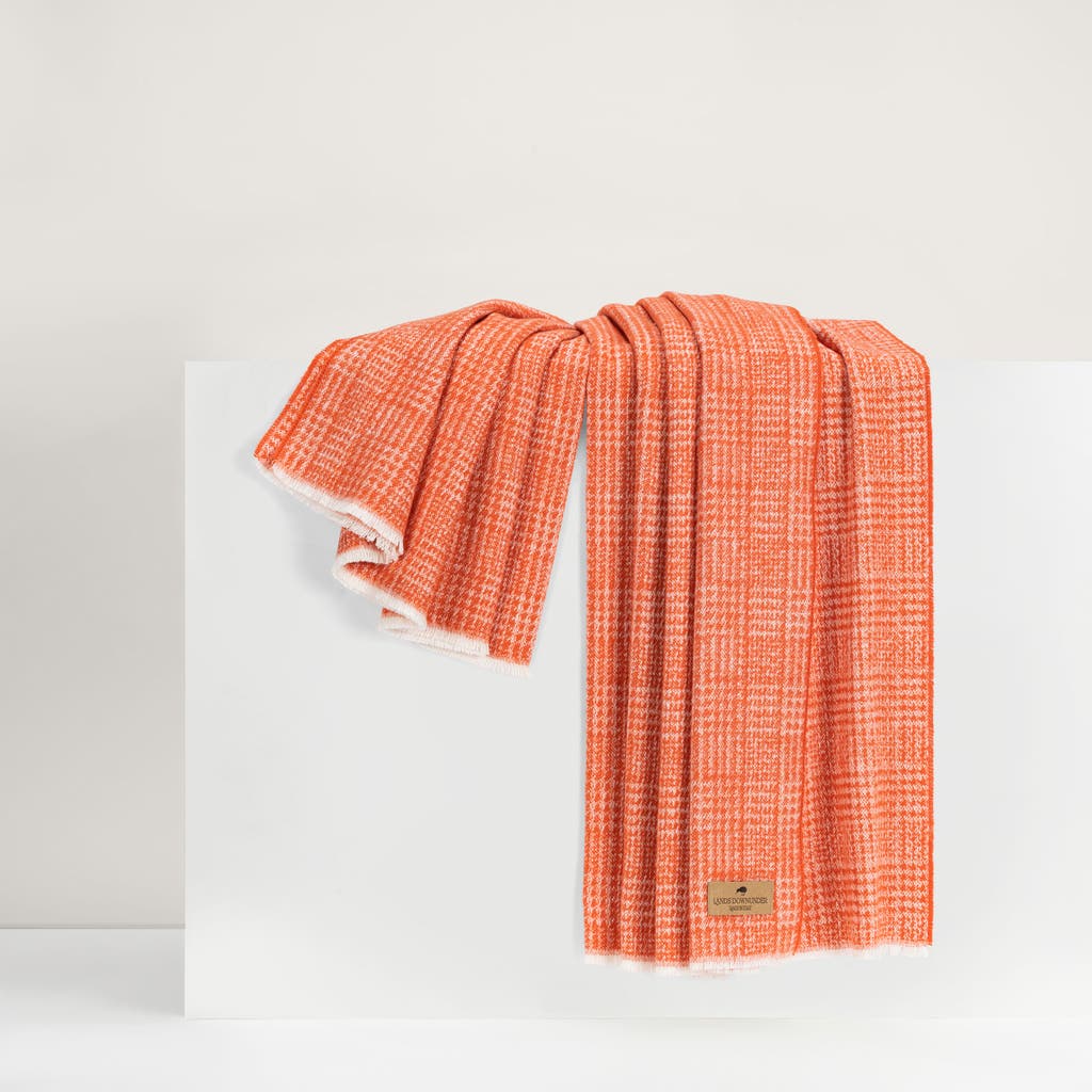 Lands Downunder Sutton Plaid Throw In Orange