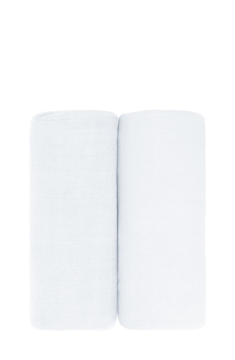 Comfy Cubs Muslin Swaddle Blanket, 2 Pack, Main, color, White