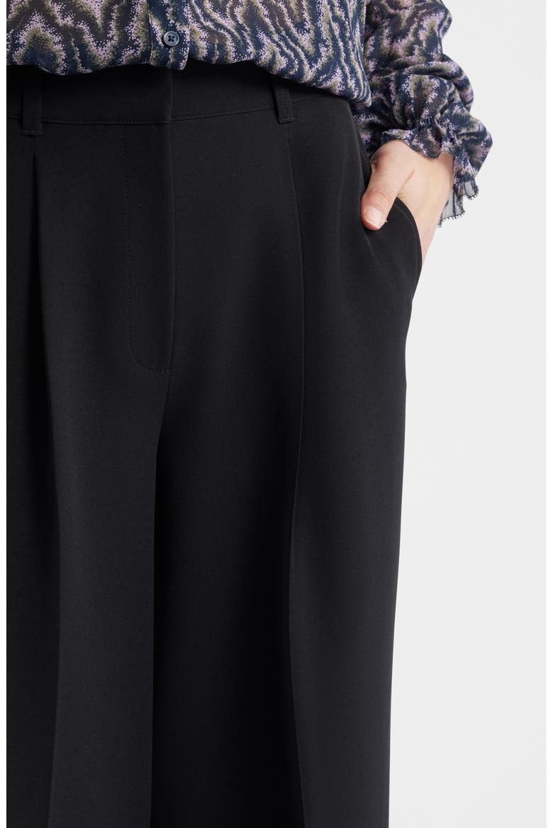 Tiwi Pleated Wide Leg Pants, Alternate, color, BLACK