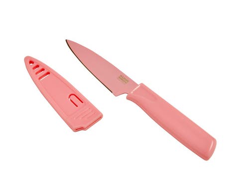 Colori Non-Stick Straight Paring Knife with Safety Sheath, 4 inch