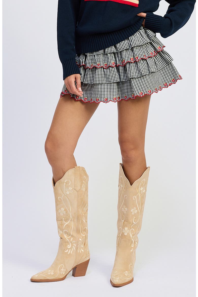 Emmie Plaid Skort, Main, color, BLACK WHITE