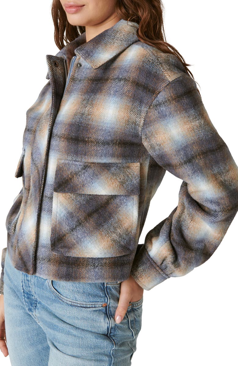 Lucky Brand Plaid Crop Jacket, Alternate, color, 