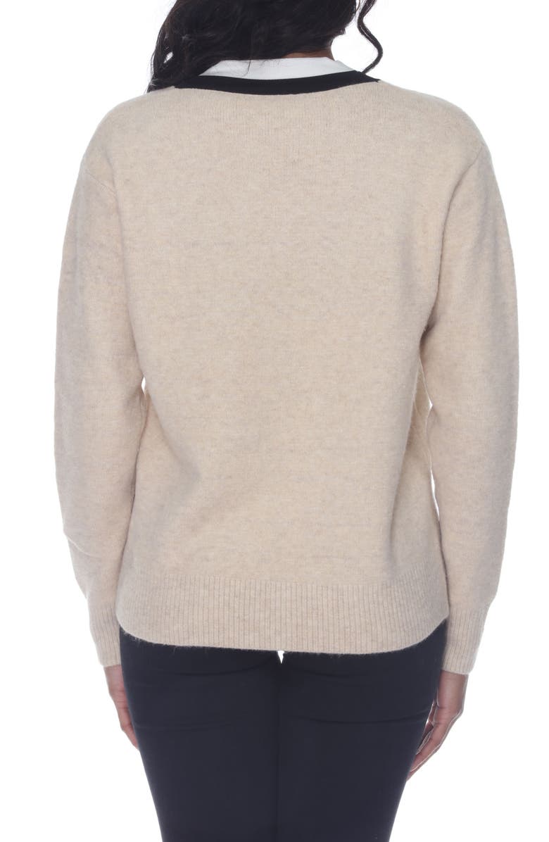 RAIN AND ROSE V-Neck Varsity Sweater, Alternate, color, 