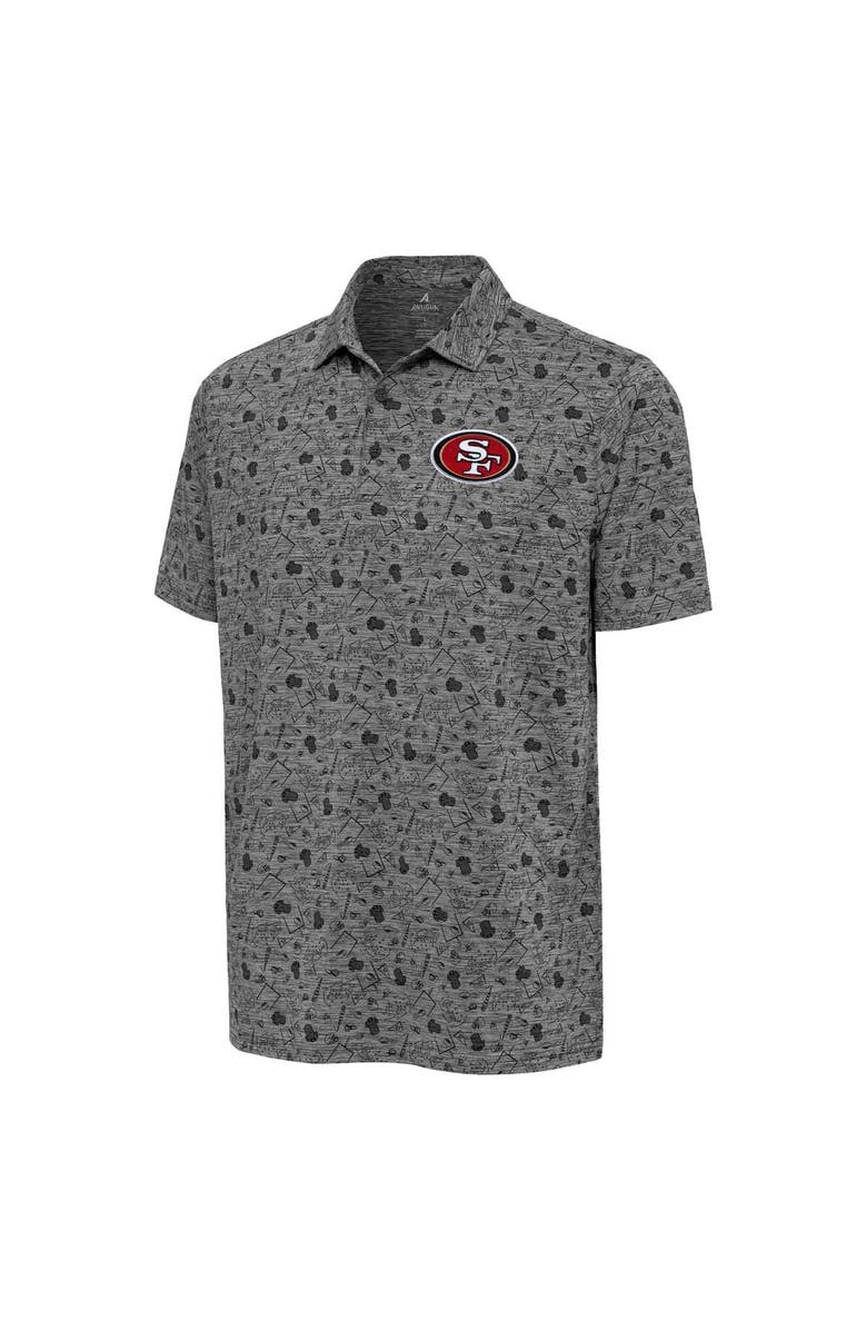 ANTIGUA Men's Antigua Heather Black San Francisco 49ers Relentless Polo, Alternate, color,