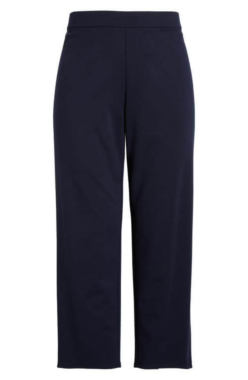 Eileen Fisher Double Knit Ankle Straight Leg Pants In Blue
