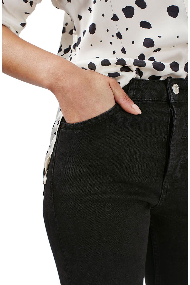 Raw Hem Straight Leg Jeans, Alternate, color, WASHED BLACK