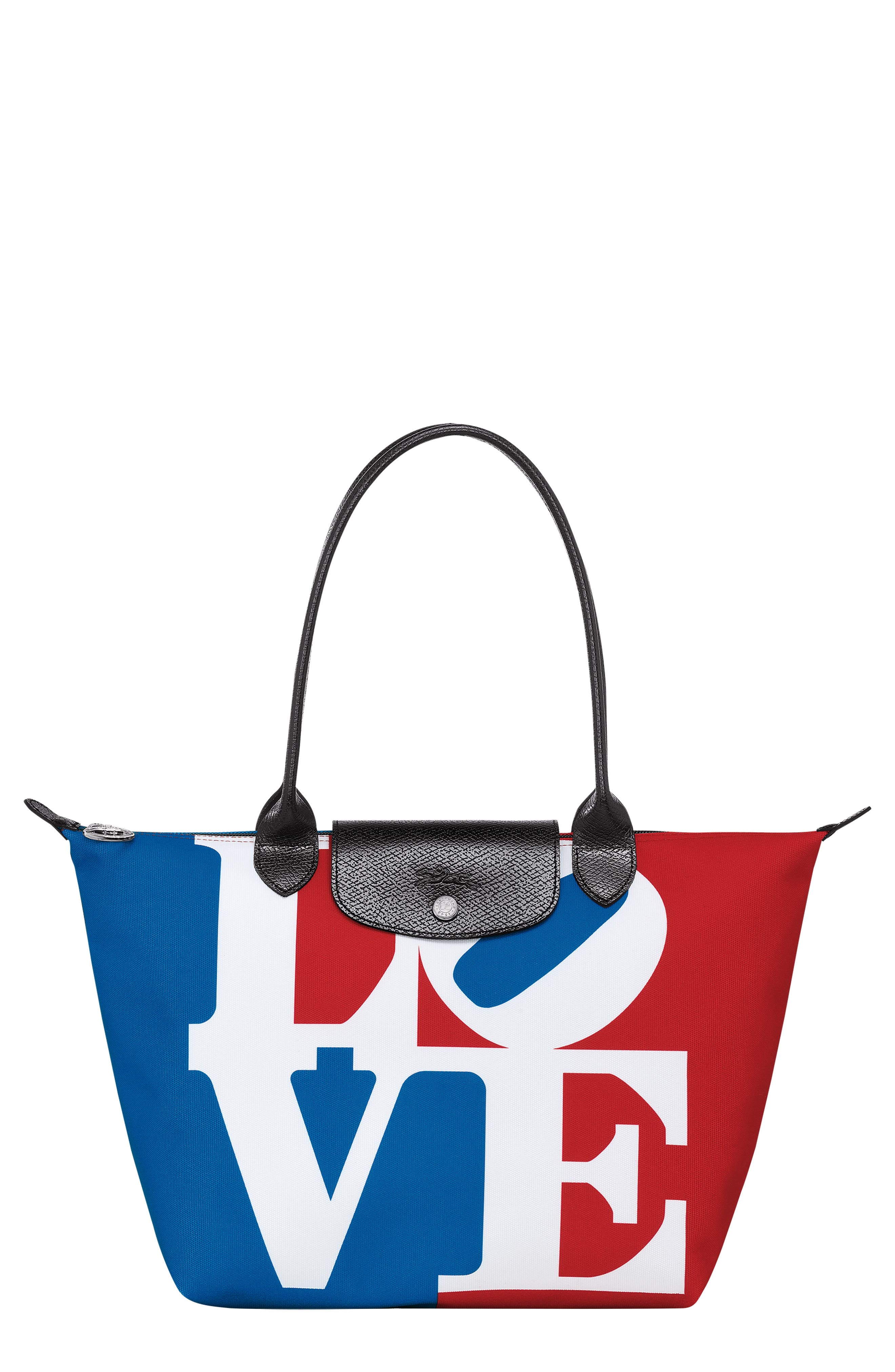Longchamp x Robert Indiana Medium Le Pliage Recycled Polyester Canvas Tote Bag, Main, color, 