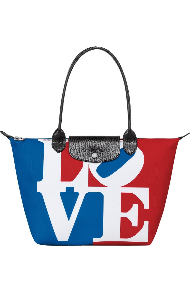 Longchamp x Robert Indiana Medium Le Pliage Recycled Polyester Canvas Tote Bag, Main, color,