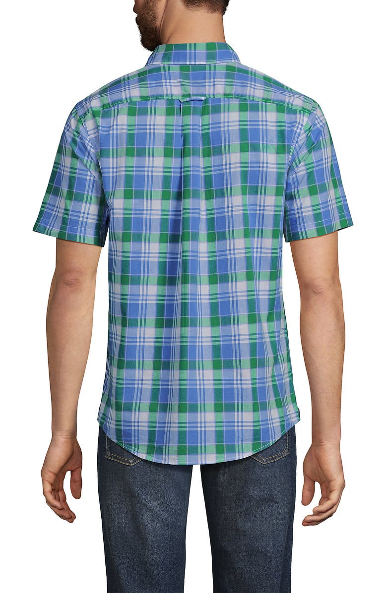 Lands' End Traditional Fit Short Sleeve Madras Shirt, Alternate, color, 