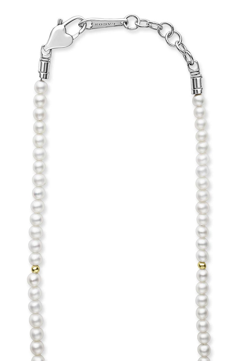 Kids' Cultured Pearl Necklace, Alternate, color, SILVER