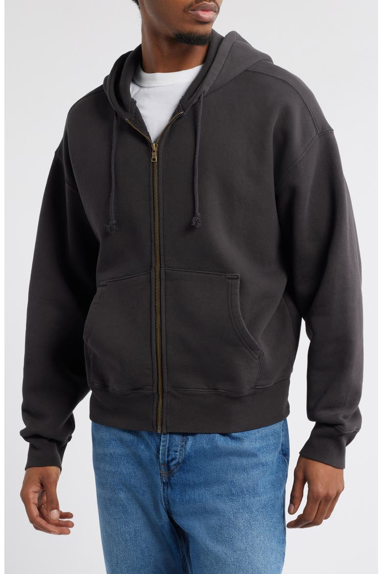 Core Oversize Terry Full Zip Hoodie, Alternate, color, VINTAGE BLACK