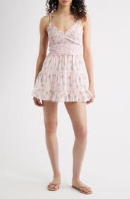 LoveShackFancy Lizzy Floral Smock Bodice Cotton Minidress