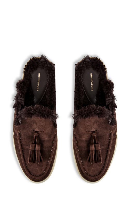 Bruno Magli Palmer Genuine Shearling Lined Mule In Brown