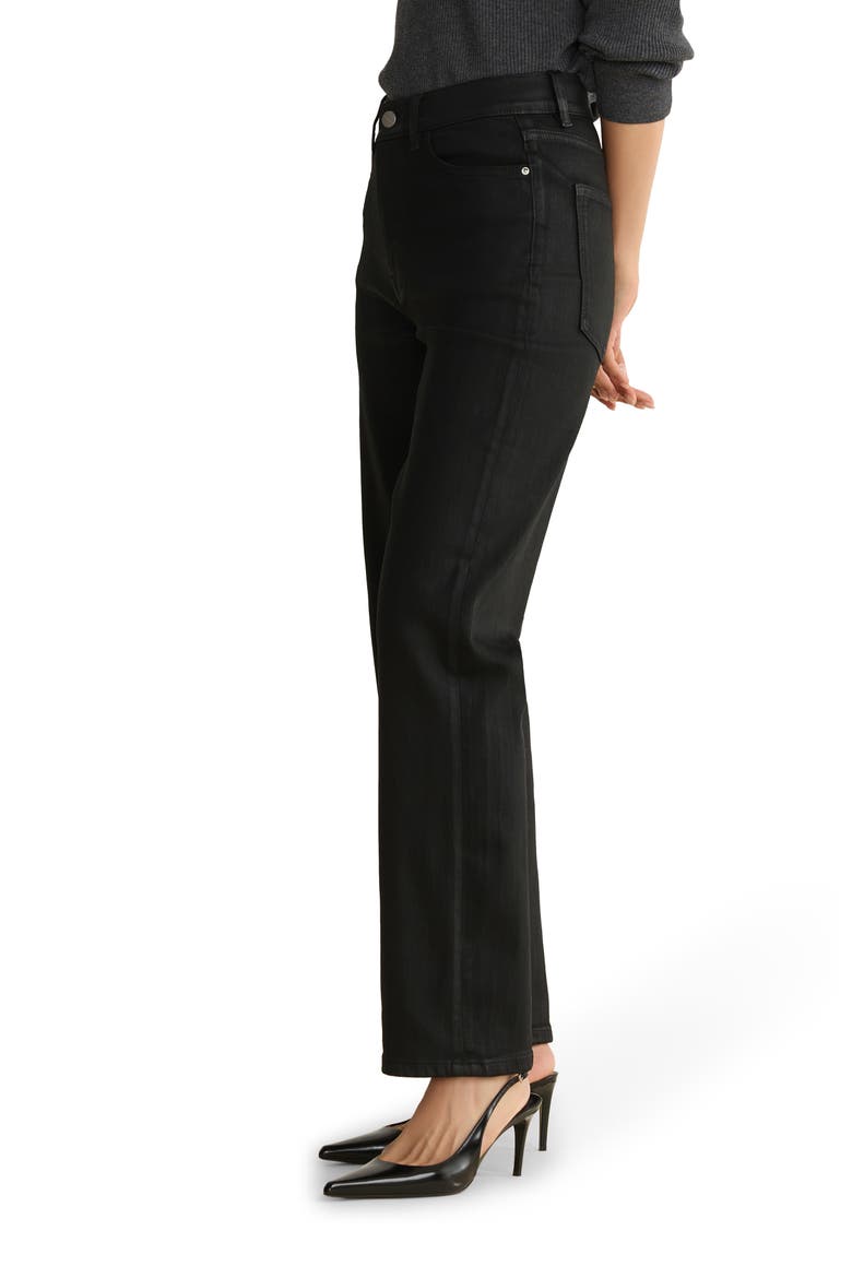 ASE Coated High Waist Straight Leg Jeans, Alternate, color, COATED NOIR