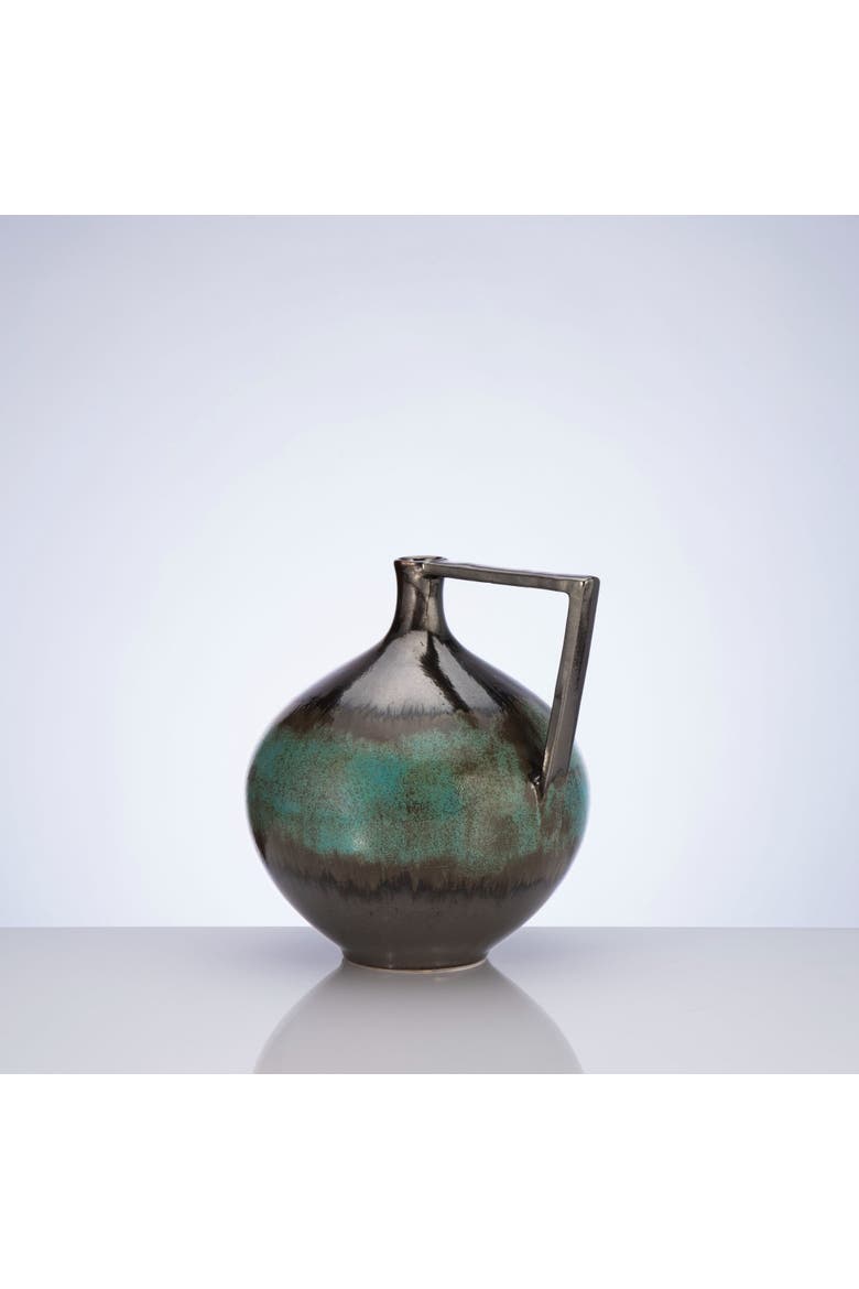 Turquoise Brushes Decorative Vessel, Alternate, color, Turquoise