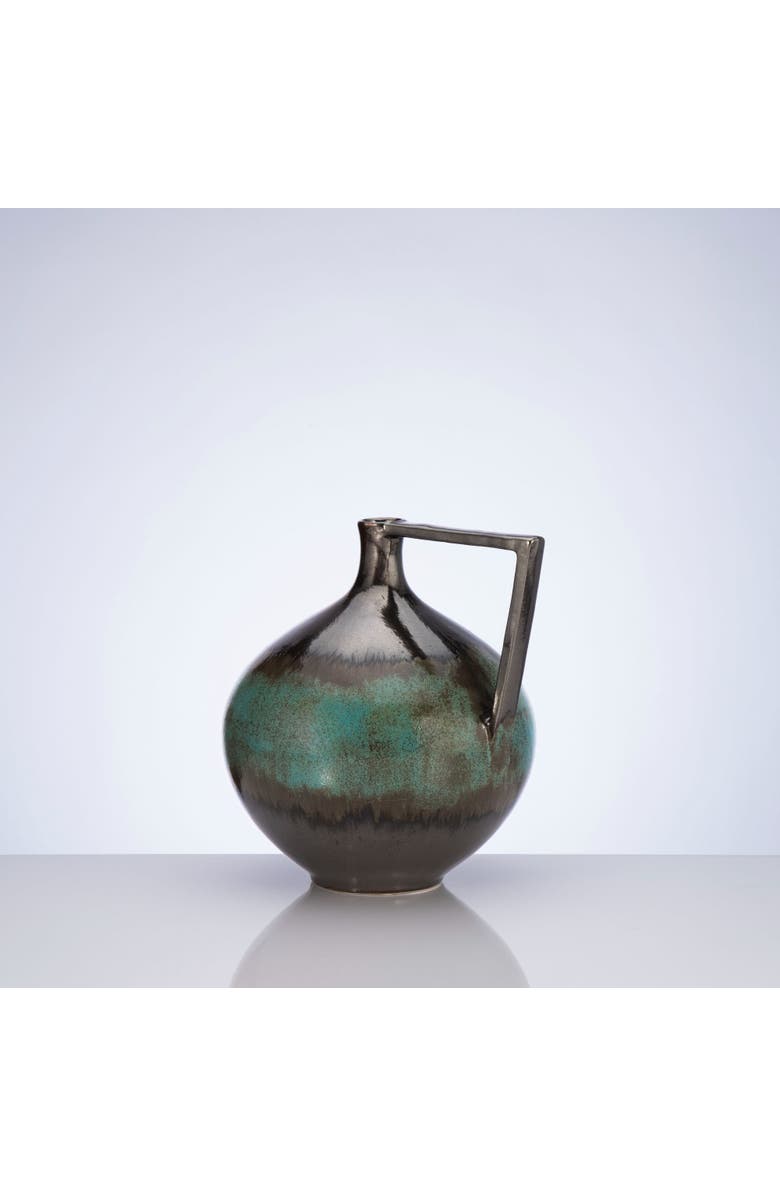 DinaDecor Turquoise Brushes Decorative Vessel, Alternate, color, Turquoise