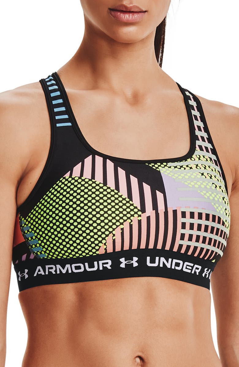 Under Armour Print Cross Back Sports Bra, Main, color, 