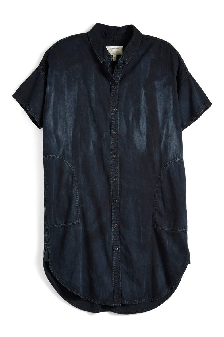 'The Oversized Smock' Denim Shirtdress, Alternate, color, ASPHALT