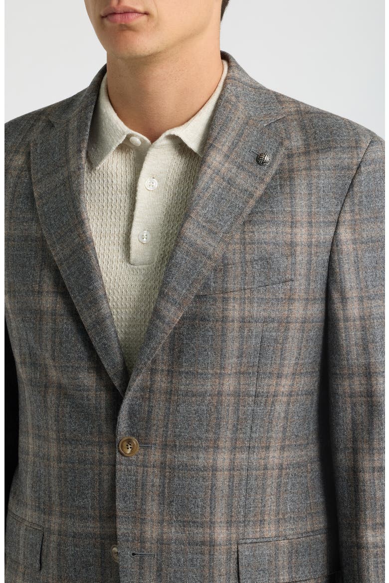 Midland Plaid Wool Sport Coat, Alternate, color, GREY