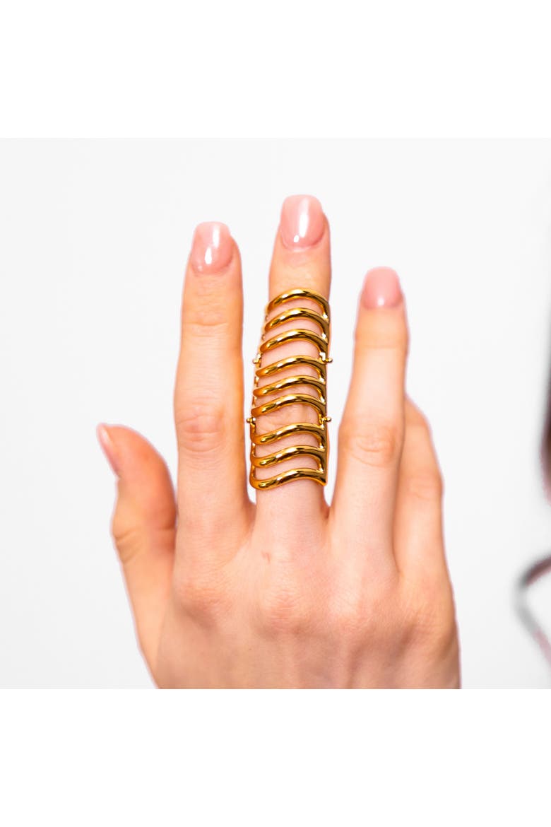 Waterfall Armour Ring in Gold Vermeil, Alternate, color, Gold Vermeil