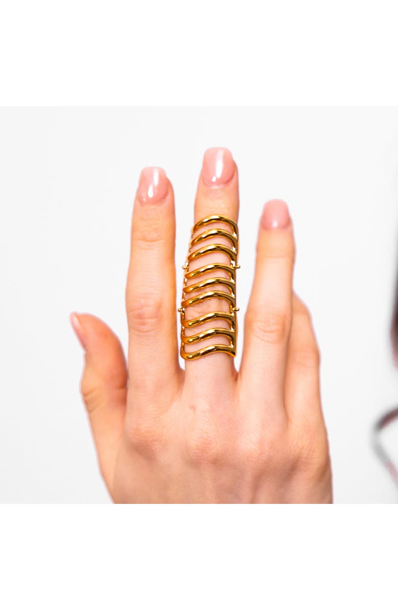 Lucy Quartermaine Waterfall Armour Ring in Gold Vermeil, Alternate, color, Gold Vermeil