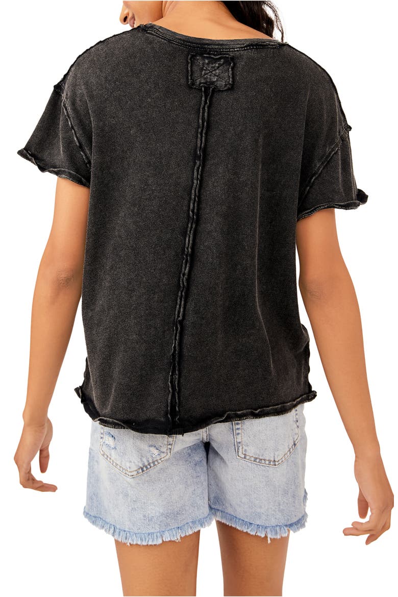 We the Free Cutout Boxy Cotton T-Shirt, Alternate, color, BLACK