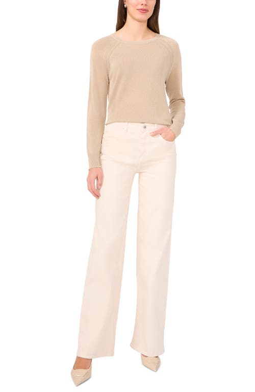 Halogenr Halogen(r) Crewneck Raglan Sleeve Sweater In Taupe Bisque