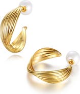 Classicharms Twisted Wave Hoop Earrings