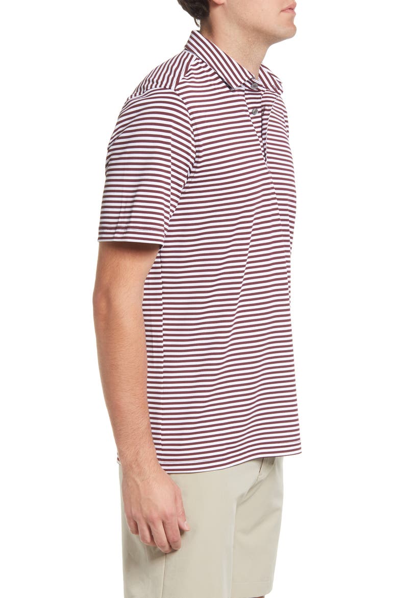 Virtue Piqué Stripe Recycled Blend Polo, Alternate, color, BORDEAUX