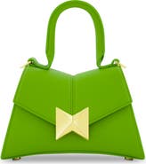 Mac Duggal Gold Hardware Detail Angular Mini Leather Handbag