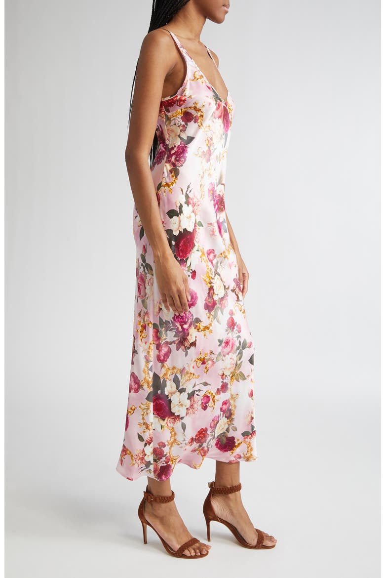 Akiya Floral Satin Maxi Dress, Alternate, color, PINK MULTI ROCOCO