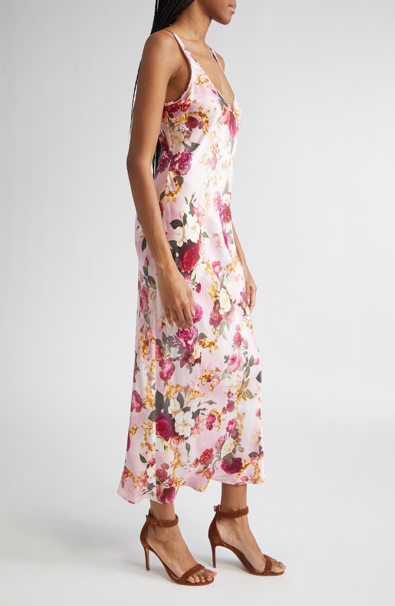 L'AGENCE Akiya Floral Satin Maxi Dress, Alternate, color,