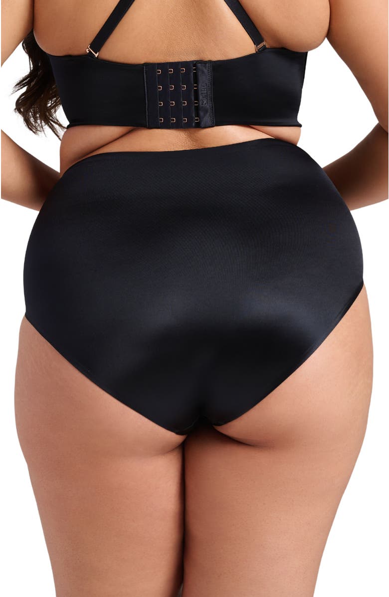 Siella Smooth Satin Brief, Alternate, color, Black