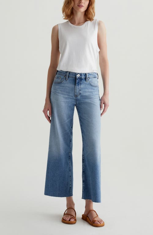 Ag Saige Raw Hem Ankle Wide Leg Jeans In Blue