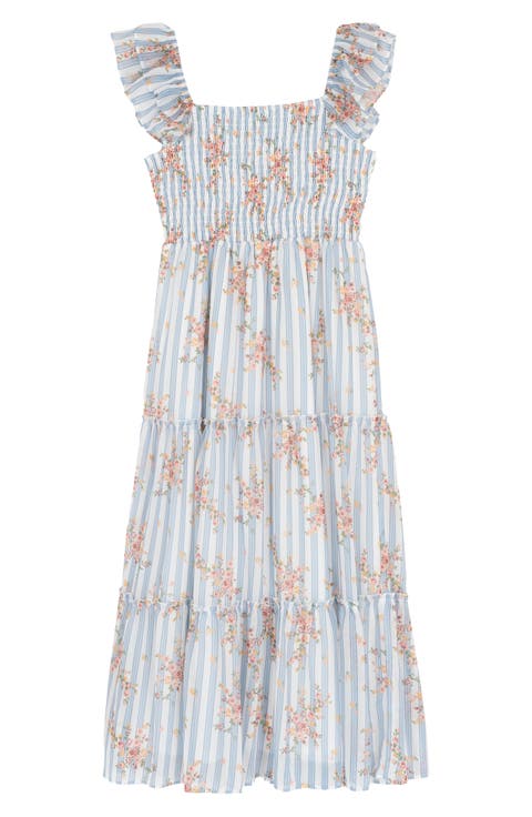 Kids' Chiffon Smocked Flutter Dress
