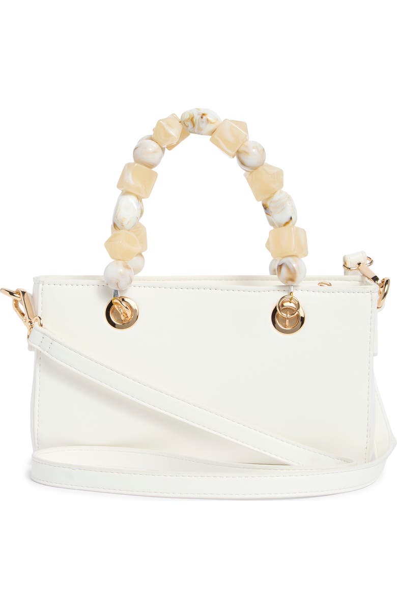 ALDO Genfoot Beaded Handle Crossbody Bag, Alternate, color, White