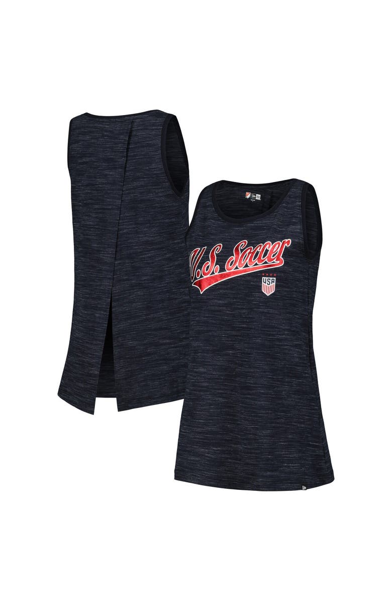 5TH AND OCEAN BY NEW ERA Women's 5th & Ocean by New Era Navy USWNT Athletic Cross Back Tank Top, Main, color, Navy