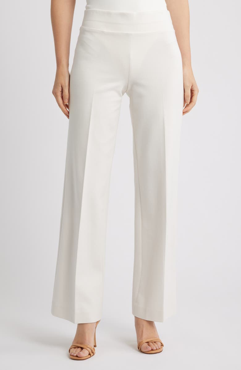 Anne Klein High Waist Wide Leg Pull-On Pants, Main, color, Eclair