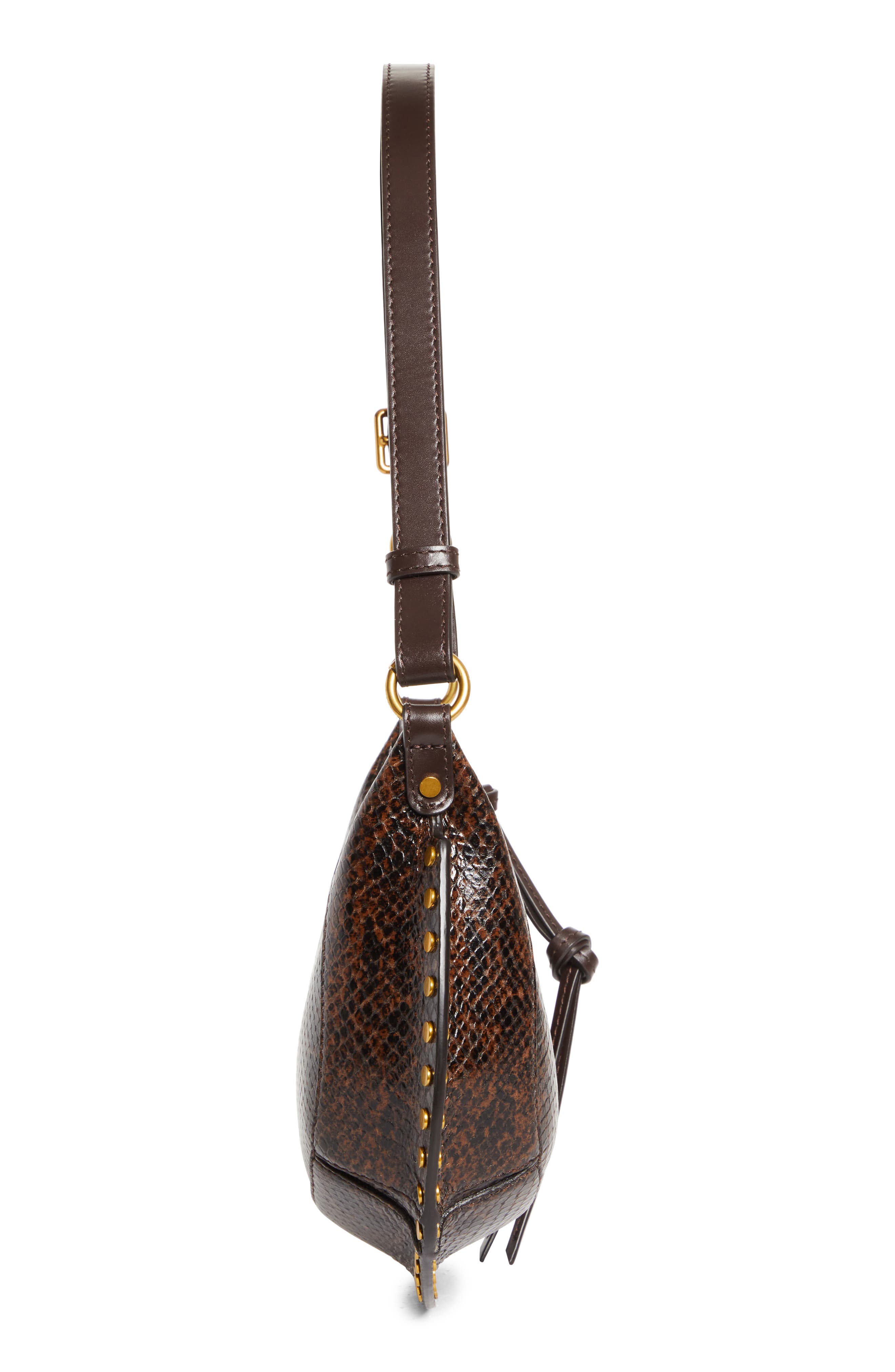Oskan Moon Studded Leather Hobo Bag, Alternate, color, MOCHA