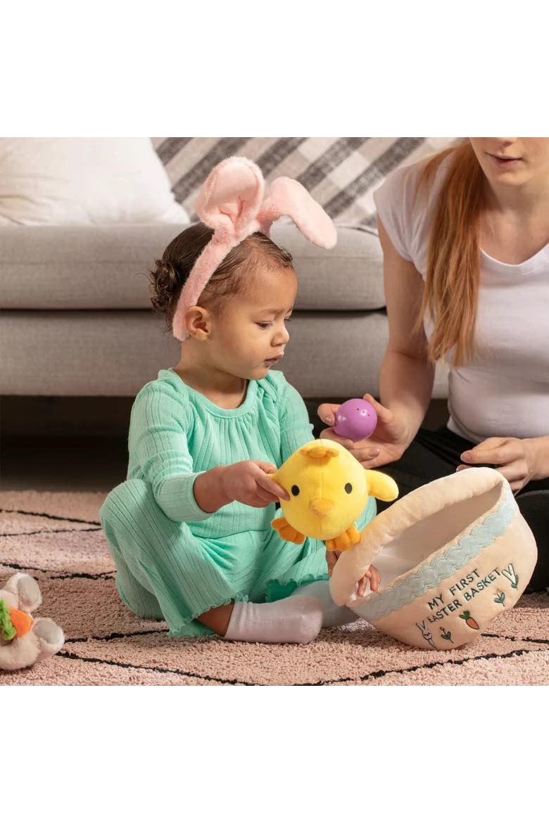 Easter Plush and Teether Baby Playset with Basket, Alternate, color, Blue