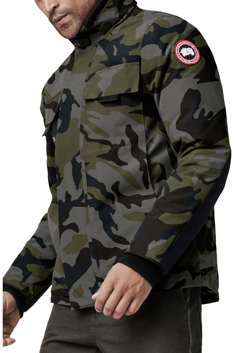 Forester Trim Fit 625 Fill Power Down Jacket, Alternate, color, CLASSIC CAMO COASTAL GREY
