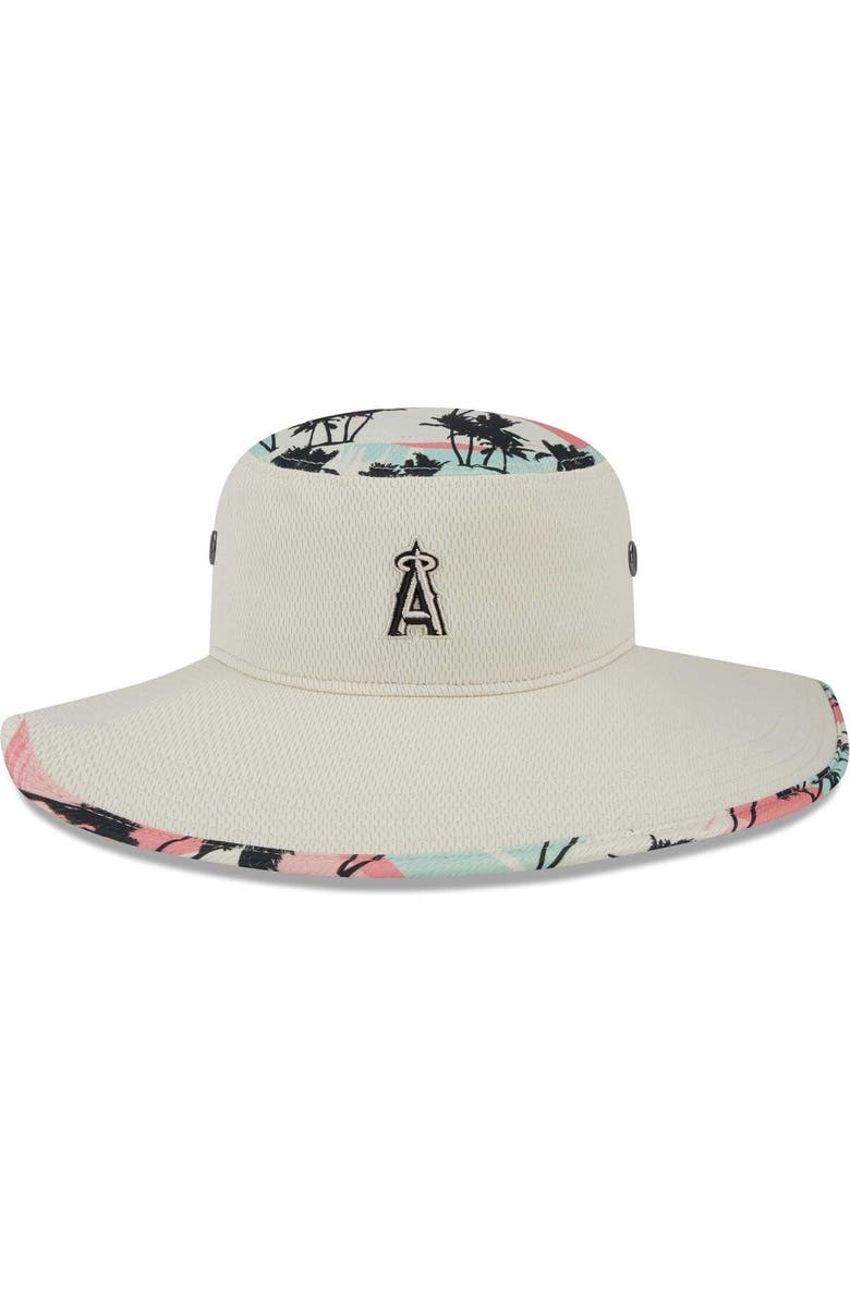 New Era Men's New Era Natural Los Angeles Angels Retro Beachin' Bucket Hat, Main, color, Natural