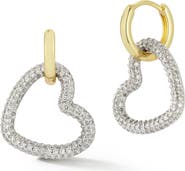 GLAZE JEWELRY Two Tone Heart Drop Earrings