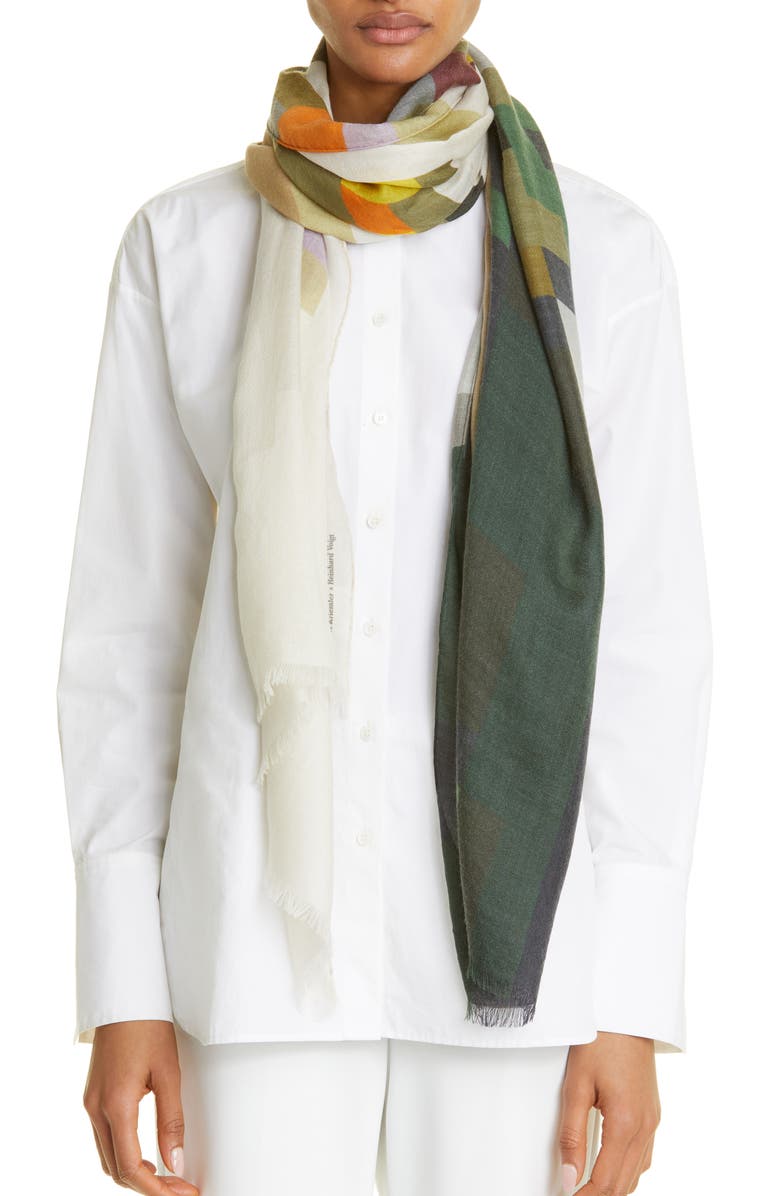 Akris Print Cashmere & Silk Scarf, Alternate, color,