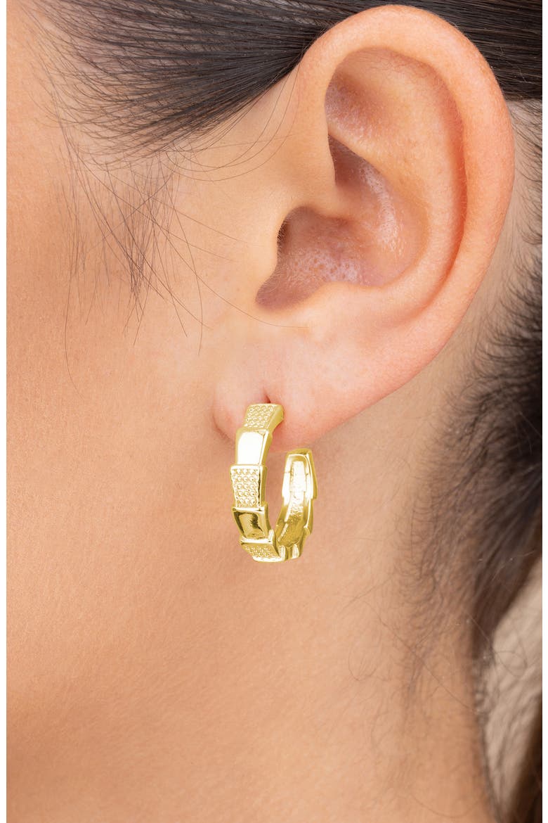 Winifred Textured Hoop Earrings, Alternate, color, GOLD