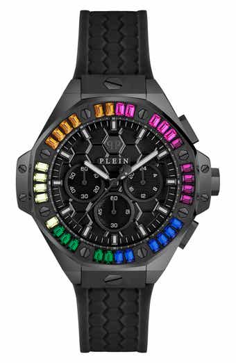 Chrono Royal Crystal Silicone Strap Watch, 42mm