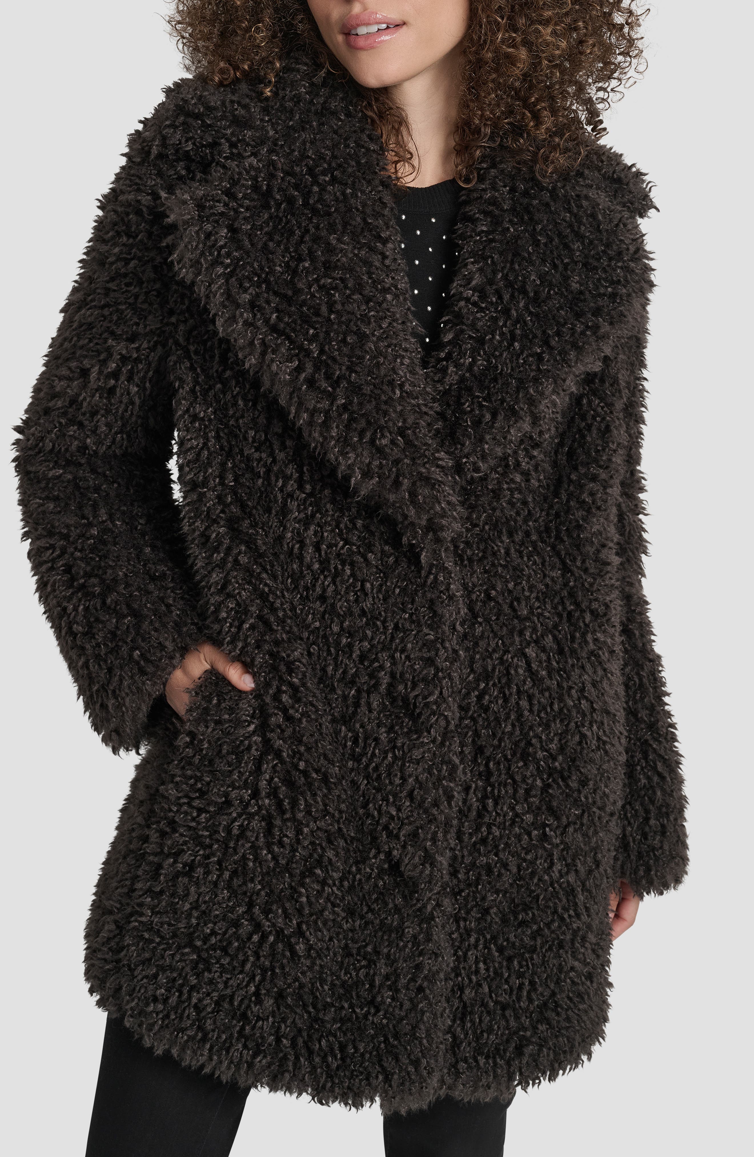 DKNY Faux Fur Jacket