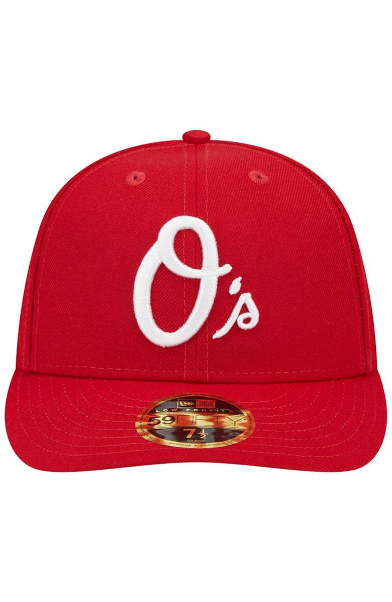 New Era Men's New Era Scarlet Baltimore Orioles Low Profile 59FIFTY Fitted Hat, Alternate, color,